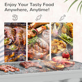 Ajikgn Portable Charcoal Grill, Stainless Steel Folding Outdoor BBQ Grill for Backyard Cooking, Camping, Picnic, Party, Tailgating and Travel with Pan, Grill Rack, Shelves, Hooks