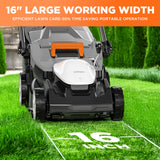 Litheli 40V (2 x 20V) 16" Electric Lawn Mower Cordless, Walk Behind Lawn Mower with 6-Height Adjust, Portable & Lightweight