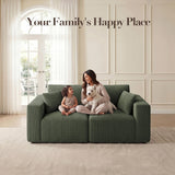 Modular Loveseat Cloud Couch, 79" Memory Foam Boneless Double Sofa, Green