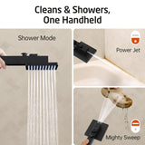 KES Black Bathtub Shower Faucet Set with 12" Rectangle Rain Shower Head, Shower System with 3-Modes Handheld Spray and Waterfall Tub Spout, cUPC Anti-Scald Valve included, XB6336S12-BK
