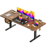 Huuger 71 x 30 Large Electric Standing Desk, Height Adjustable Computer Desk, 29.5" Deep Desktop, Stand up Gaming Office Table with 2 Hooks