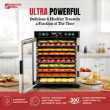 Magic Mill Pro Food Dehydrator Machine | 10 Stainless Steel Trays | Dryer for Jerky, Dog Treats, Herb, Meat, Beef, Fruit | Keep Warm Function, Digital Timer and Temperature Control, ETL Approved