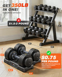 Rendpas Adjustable Dumbbells Set of 2, Select Weight Dumbbell Set, 5 in 1 Free Dumbbell Set with Anti-Slip Texture Handle, Weight Set For Home Gym Suit both Men and Women