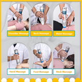 Professional Pneumatic Massage Gun - 0.5-8 Bar Adjustable Shockwave Therapy Device for Muscle Pain Relief, Includes 5 Interchangeable Heads & 2m Handle Cord for Deep Tissue Massage (Premium Blue)