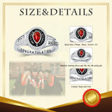 Oseew 2027 Custom Gift Graduation Ring for Women High School (White Gold)
