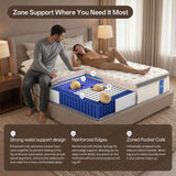 DINBooonLUX Queen Size Mattress,12 Inch Hybrid Queen Mattress in a Box with Memory Foam and Zoned Support Spring,Motion Isolation,Medium Firm,CertiPUR-US.