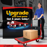 Push Cart Dolly by Wellmax, Moving Platform Hand Truck, Foldable for Easy Storage and 360 Degree