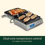 Cuisinart 6-in-1 Elite Griddler, Electric Grill, Griddle & Top Melt, 500°F Temperature Sear Function, LCD Screen, Dishwasher-Safe Cooking Plates, GR-300NAS, Stainless Steel