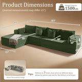 138" Cloud Sectional Couch, Comfort L Shaped Boneless Couch for Living Room