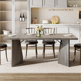 Rectangular Dining Table for 6-8, Wooden Thickened Long Desk, Farmhouse Kichen Table with Sturdy Frame and M-Shaped Legs