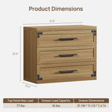 SICOTAS Oversized Nightstands Set of 2 with 3 Storage Drawers