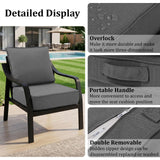 LOOFRA 6" Thick Outdoor Chair Cushions, 24 x24 Inch Patio Furniture Cushions Set of 6 with Water Resistant & Removable Cover, UV Resistant, 30D High Density Sponge Patio Cushion, Grey