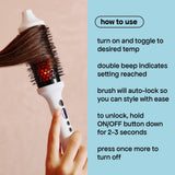 BONDIBOOST Infrared Thermal Brush, Heated Thermal Round Brush for Smooth + Shiny Hair, Dry Hair Styling for Instant Volume, Less Hair Breakage + Minimizes Snags, Frizz-Free