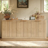 Evermagin 67" Fluted Oak Buffet Cabinet with Storage