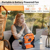 TDLOL Battery Powered Fan，270° Rotating Portable Fan Camping Fan Rechargeable Battery Operated Fan, USB Desk Personal Fan Tent Fan with Hook, Outdoor Fan Camping Fans for Tents,Travel Fan TDLOL