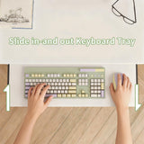 30" Small Computer Desk with Keyboard Tray Monitor Stand, Study Writing Desk with Storage Shelves