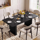 LEYAOYAO Extendable Dining Table for 4-6,63"–79" with Fluted Base(Black)