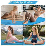 Yoga Mat Thick, 72"x32"x0.4"Th (10mm), Wide Non-Slip Exercise Mat with Carry Strap, Double-Sided POE Fitness Mat (Blue+Milk Coffee)