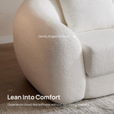 SICOTAS 90.6" Curved Convertible Sofa Couch Bed for Living Room Futon Cloud Boneless Sleeper Sofa Pull Out Floor Couch with Deep Seat Modern 3 Seater Foam Bed No Assembly for Bedroom Apartment, White