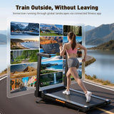 JAGJOG Treadmill for Home with 15% Auto Incline, 3.5HP Quiet Foldable Treadmill, 12 HIIT Programs, 14.96" Wide LED Touchscreen, Smart App & Heart Rate, 300 LBS Capacity, Fully Assembly（Black