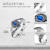 Oseew 2027 Marquise Shaped Birthstone Class Ring for Men Women