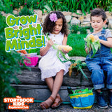 Pink Kids Gardening Tools - includes Sturdy Tote Bag, Watering Can, Gloves, Shovels, Garden Stakes