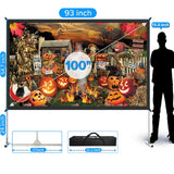 Projector Screen Indoor,JWSIT 100 inch Outdoor Movie Screen-Upgraded 3 Layers PVC 16:9 Outdoor Projector Screen,Portable Video Projection Screen with Carrying Bag for Home Theater Backyard