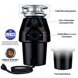 Eco Logic EL-7-DS-BN 7 Designer Series Food Waste Disposer with Brushed Nickel Sink Flange, 1/2 HP