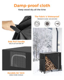 Mars Explo 4ft Firewood Log Rack with Cover Outdoor, Heavy Duty Indoor Outdoor Firewood Storage Log Rack with Cover Combo Set Black