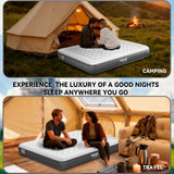 HiiPeak Queen Air Mattress Bed with Removable Multi-function Air Pump, Self Inflatable TPU ECO Blow Up Bed, All Night Stability No Lost Air, No Peculiar Smell for Camping, Home, Guests Portable Travel