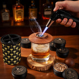 Whiskey Smoker Kit with 2 Clear Ice Maker - Old Fashioned Cocktail, Bourbon Smoker Kit with Torch, 2 Glasses, 6 Flavor Wood Chip (No Butane)