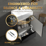 BLUHOUZZ 20" Bathroom Vanity with White Ceramic Sink, Black Fluted