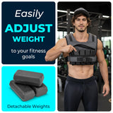 Gymnastics Power - Weighted Vest 6lb, 10lb, 12lb, 25lb, 35lb, 45lb, 60lb Removable Iron Weights for Men and Women Workout for Calisthenics and Fitness Sport Training (45 LB - Black)