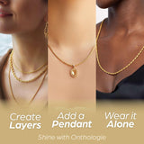 ONTHOLOGIE Gold Vermeil 6.5 mm Rope Chain Necklace for Women - 28 Inch 18k Gold Vermeil Sterling Silver 925K Necklace, Trendy Gifts and Necklaces for Her