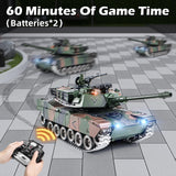 Supdex 1:18 RC Tank, 2.4G US M1A2 Metal Alloy Metal US M26 Remote Control Tank That Shoot BBS Model Toys, Army Toy with Smoke, Lights, Sound and Recoil,Military RC Vehicle for Adults and Kids Age 6+