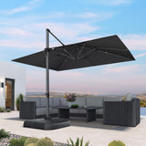 PURPLE LEAF Patio Cantilever Umbrella 10' x 13' Large Space for Pool Black