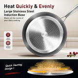MAISON ARTS Hard Anodized Nonstick Frying Pans Set 2 Piece, 9.5" and 11" Ceramic Coating