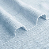 Macochico Extra Wide Natural Linen Linen Curtains Pinch Pleated for Sliding Glass Door Living Room Bedroom Light Filtering Privacy Window Treatments with Tieback, 120”Wx108”L, Light Blue, 1 Panel