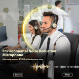 Earbay Wireless Headset with Mic for Work – Bluetooth Headphones with Noise Canceling & Mute, USB Dongle, Charging Base, 45H Battery, Trucker Bluetooth Headset for PC/Laptop/Phone/Teams/Zoom