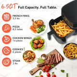 KINSING Air Fryer 6.5 QT,8 in 1 with Visible Window,LED display, 400℉ Precise Temperature Control, Shake Reminder&Pre-heat indicator,Metal inner cavity,Nonstick & Dishwasher Safe Basket