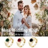 Oseew Gold Mens Created Ruby Ring for Men Sterling Silver/ 10k/14k/18k Gold Created Mens Ruby Gemstone Rings Customized 2-6 Carat Men's Ruby Ring Engagement Ring Promise Ring For him
