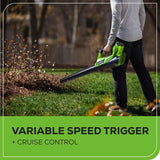 Greenworks 40V Cordless String Trimmer + Leaf Blower Combo Kit, 2.0Ah Battery and Charger Included