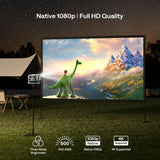 Aurzen BOOM mini Google TV Movie Projector with WiFi and Bluetooth, Voice Control, Family Mode, 20W Dolby Audio, Real-Time Focus, 4K Supported Smart Portable Home Theater Projector Outdoor, Grey