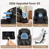 Real Relax 2026 Massage Chair Full Body,Zero Gravity Upgraded SL-Track Massage Recliner with 8 Auto Modes,Added Voice Broadcast,Child Lock and Pause Button,Headrest Cushion,Upgraded LCD Screen,Black