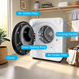 DollarDash 1.7 Cu.Ft Portable Clothes Dryer, 800W Front Load Compact Laundry Dryer Machine with Stainless Steel Tub, 5 Drying Modes & Easy Control Knob for Apartments, Dorms, RVs