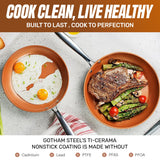 Gotham Steel True 20 Pc Ceramic Cookware Set Nonstick, Ceramic Pots and Pans Set Non Stick with Deep Square Pan Set & Bakeware Set, Non Toxic PFOA PFOS Free, Oven & Dishwasher Safe, No Cheater Pieces