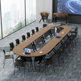 Conference Table, Folding Conference Room Tables with Flip-Top Design, Modern Mobile Training Tables with Wheels