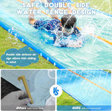 Slip Water and Slide, 30ft Extra Long Lawn Water Slides for Kids Adults, Double Lanes Racing Backyard Summer Sprinkler and Splash Water Toy, XL Slip Waterslide with Inflatable Bodyboards Garden Toy
