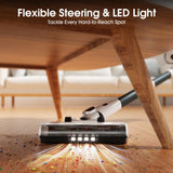 Klarpul Cordless Vacuum Cleaner, 2 Batteries 140 Mins Runtime 600W 50Kpa Stick Vacuum Cordless, Self-Standing Vacuum Cleaners for Home with 2.5H Fast Charging, for Floor/Carpet/Pet Hair, White