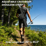 PEKREWS Fishing Rod Case, Fits 2 Set of 7ft Spinning Rod Reel Combo, Extendable 52inch Fishing Pole Bag (3.9ft-4.4ft) with Tackle Pockets, Padded Rod Bag with Strap Handle, Pole Travel Case For Angler